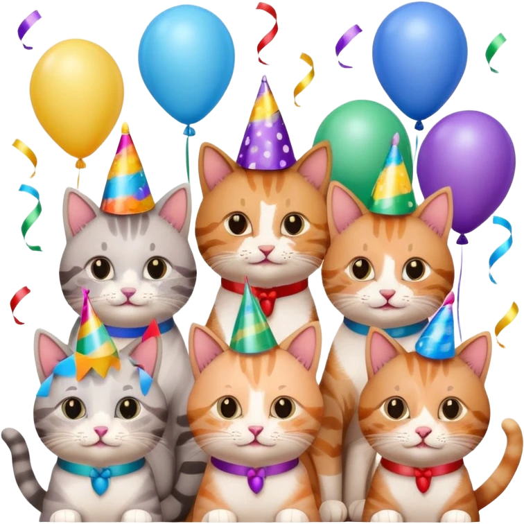 12 cats at a birthday party emoji