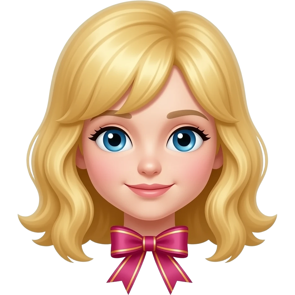 Buatlah cewek dengan rambut blonde dan memakai pita emoji