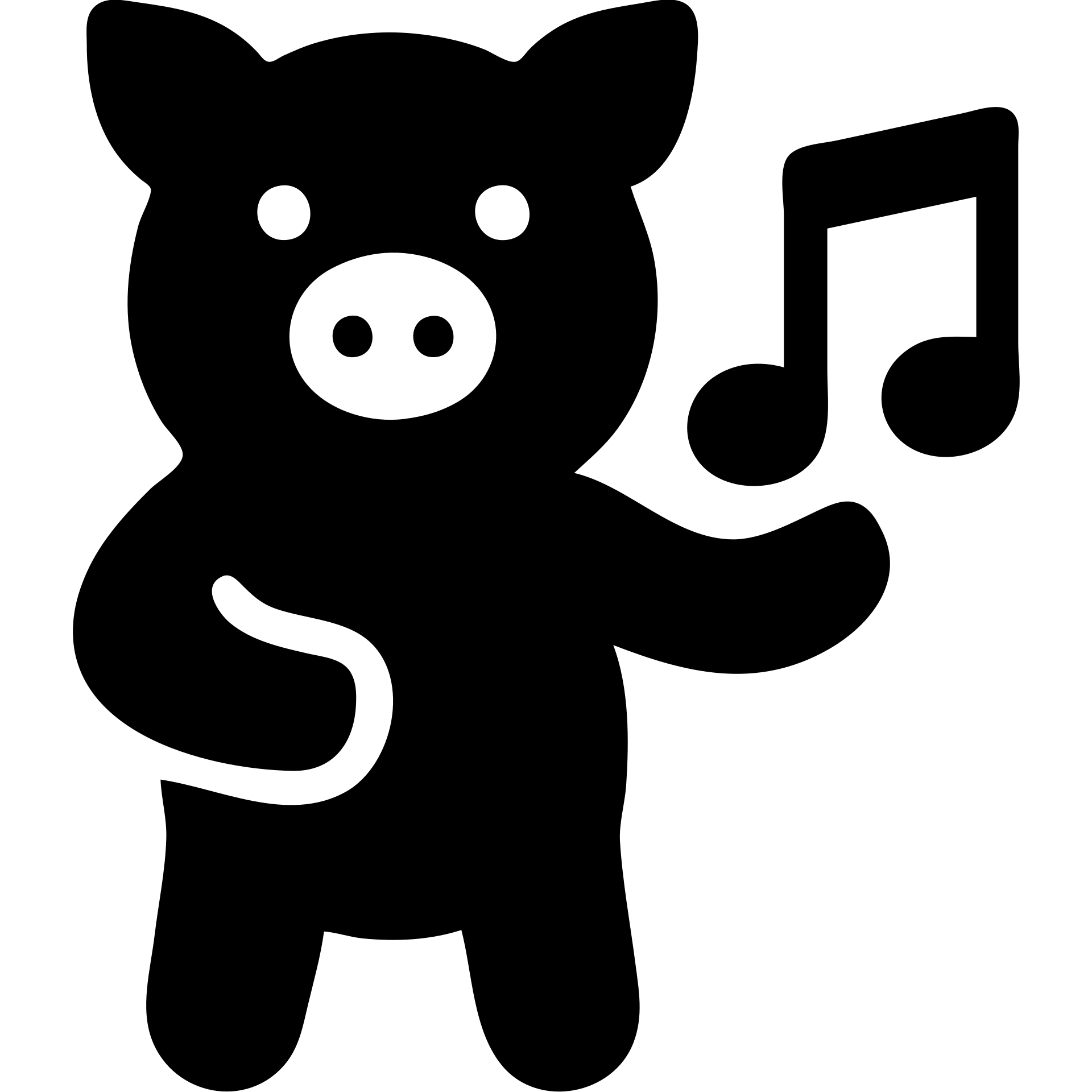 A pig playing music emoji