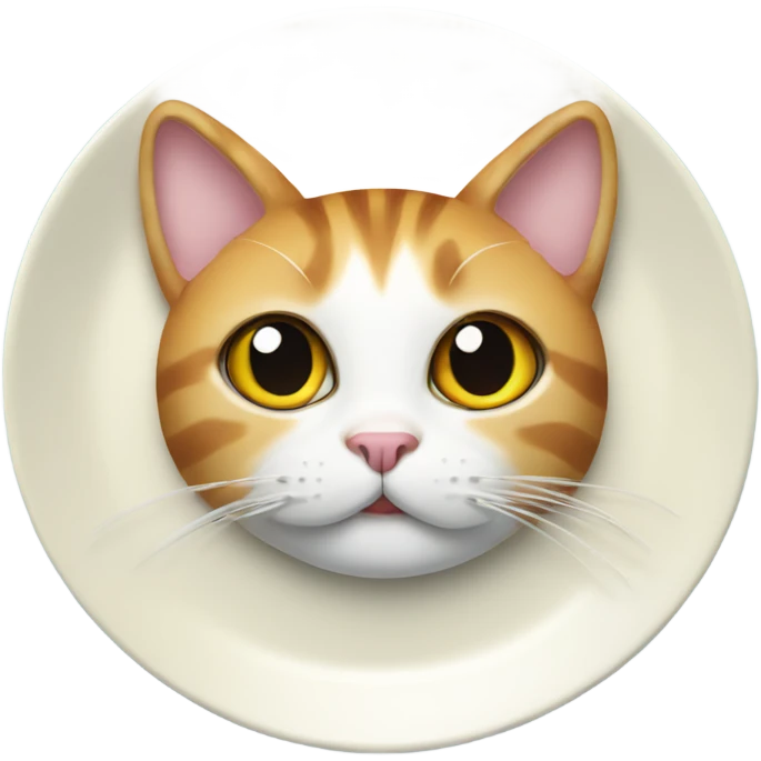 A cat on a dinner plate emoji