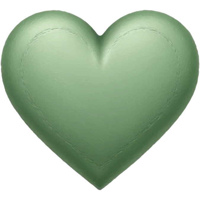 sage green heart, sketched emoji