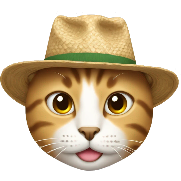 Cat wearing a farmers hat emoji