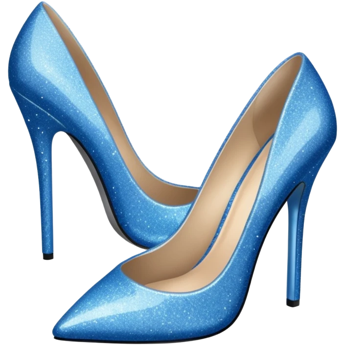 Blue glitter heels emoji