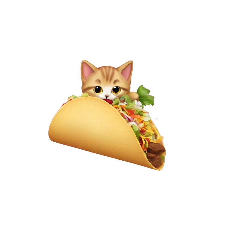 Kitten eating a taco emoji