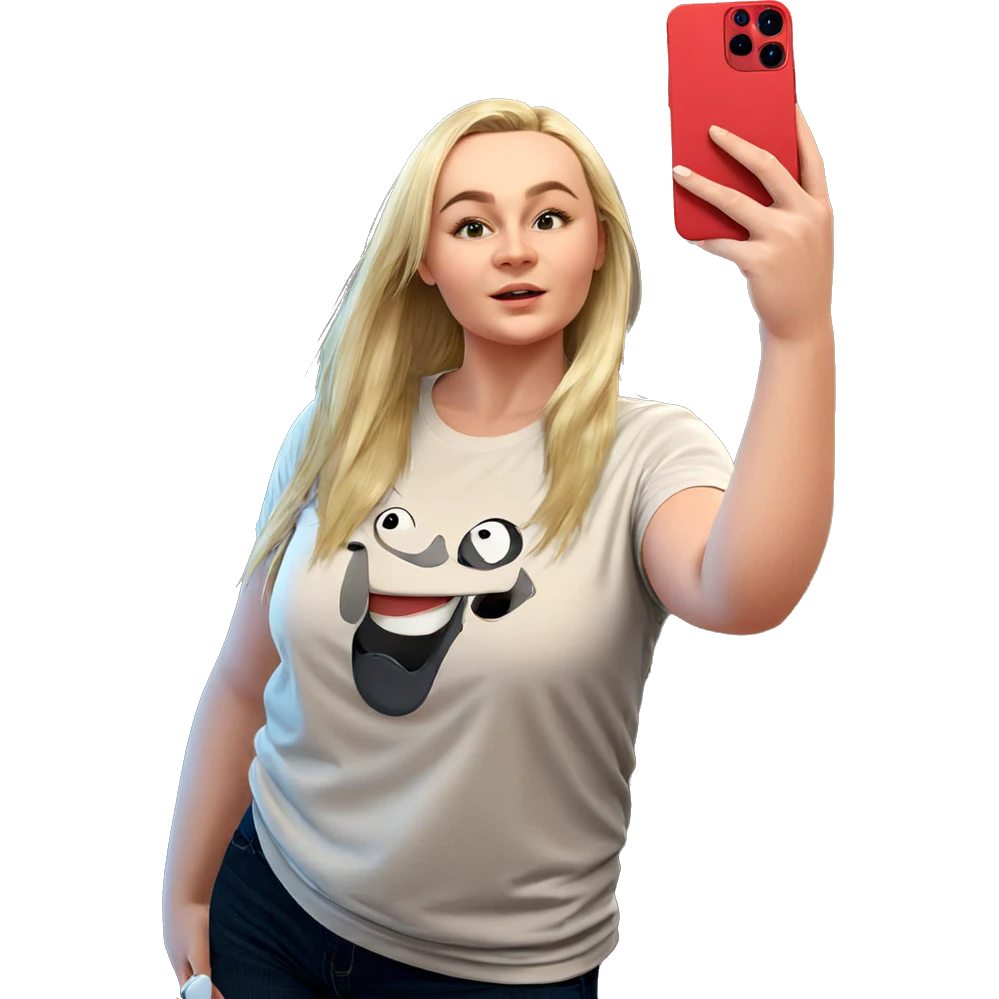 selfie of girl indoors emoji