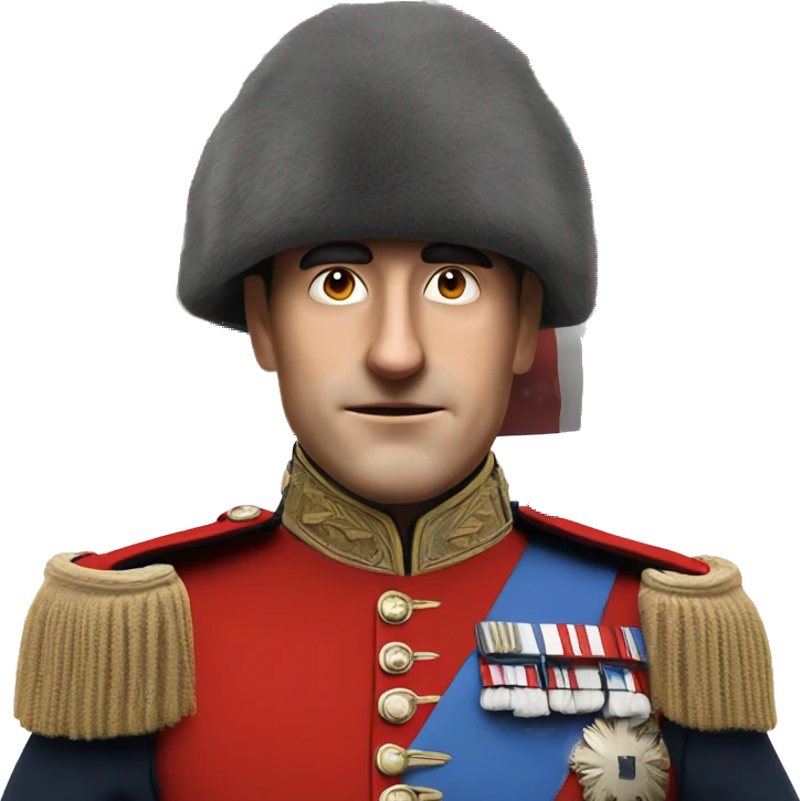 Photorealistic The British red Guardsman with bearskin hat emoji
