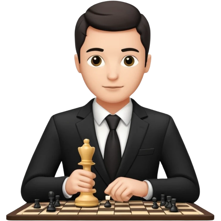 Chess Player holding a  piece,Chess club. emoji
