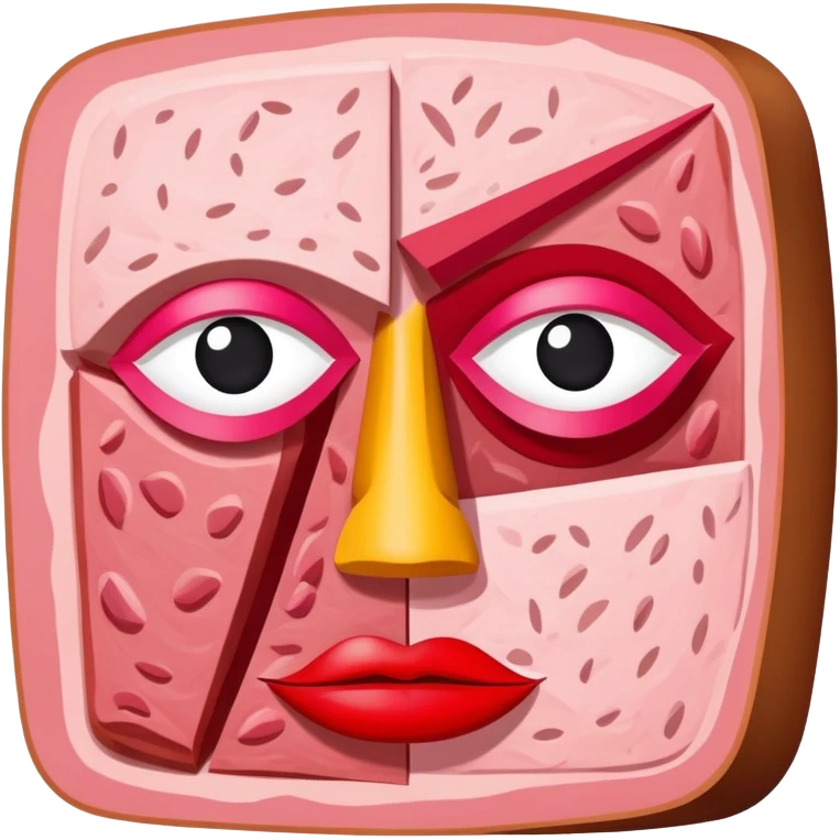 picasso abstract art SPAM MEAT cubist face painting emoji