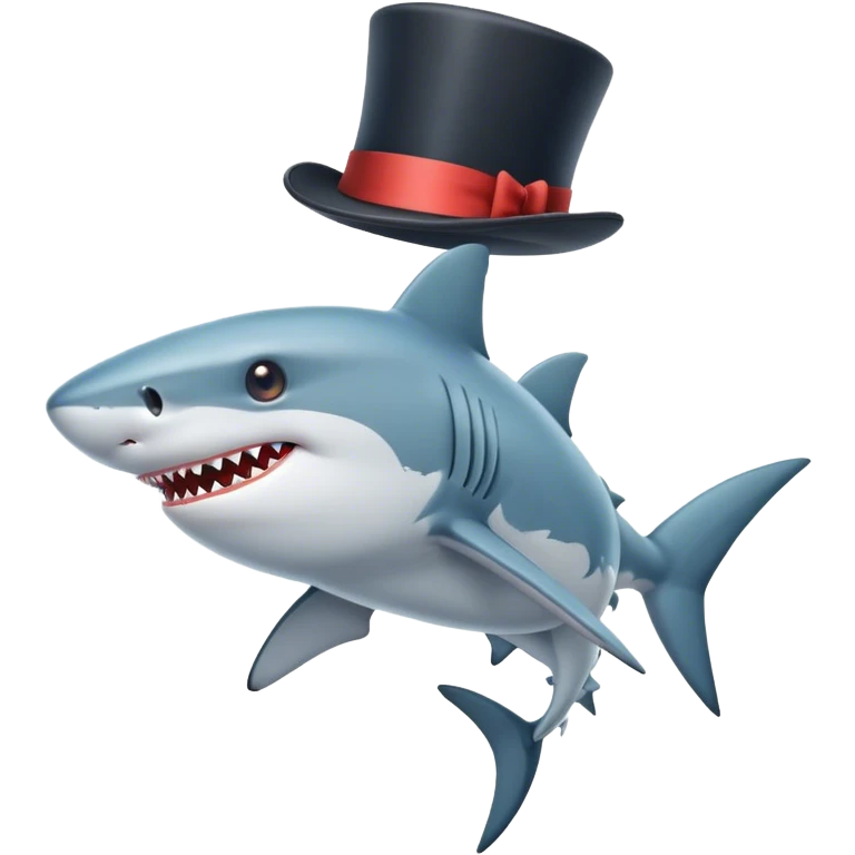 Shark with a top hat emoji