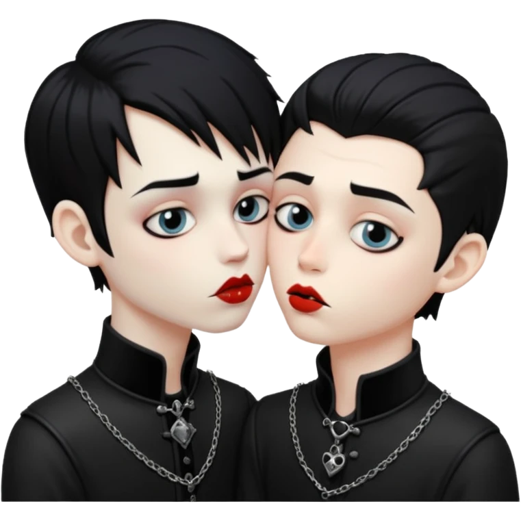 Goth Boys kissing emoji