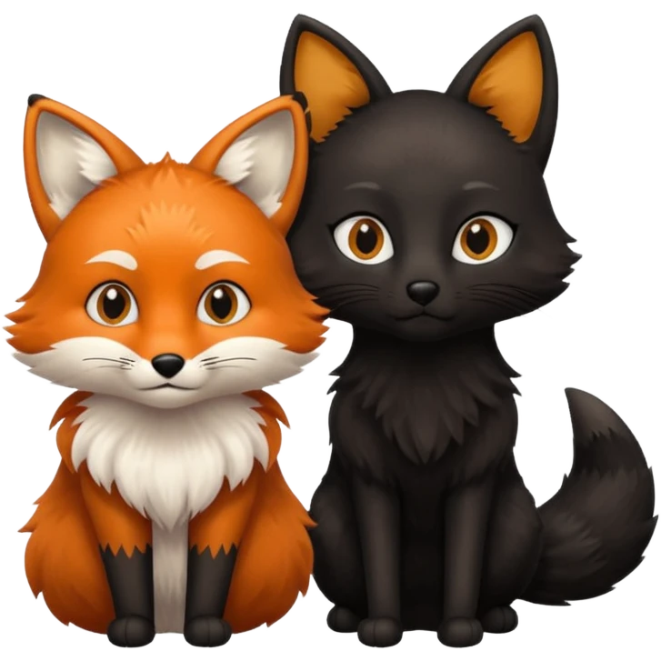 Fox x Black Cat emoji