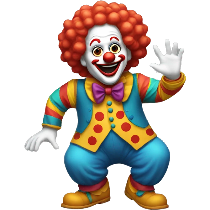 Art the clown waving emoji