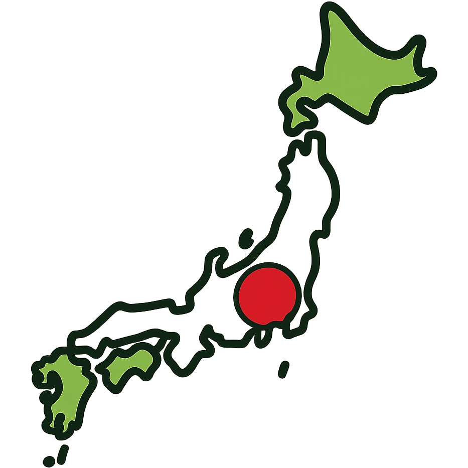 map of Japan with flag motif emoji