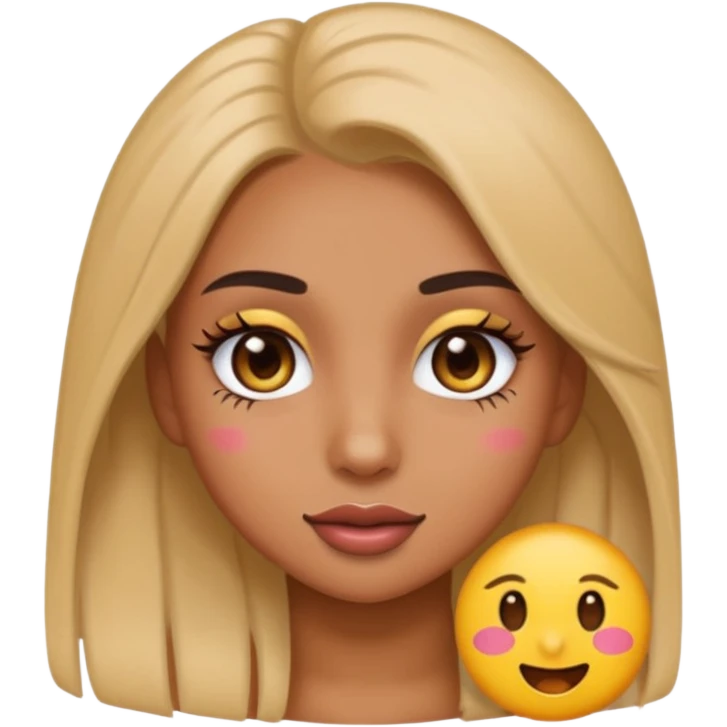 A baddie girl giving cute vibes but don't make it look like more of a human emoji more of a emoji emoji