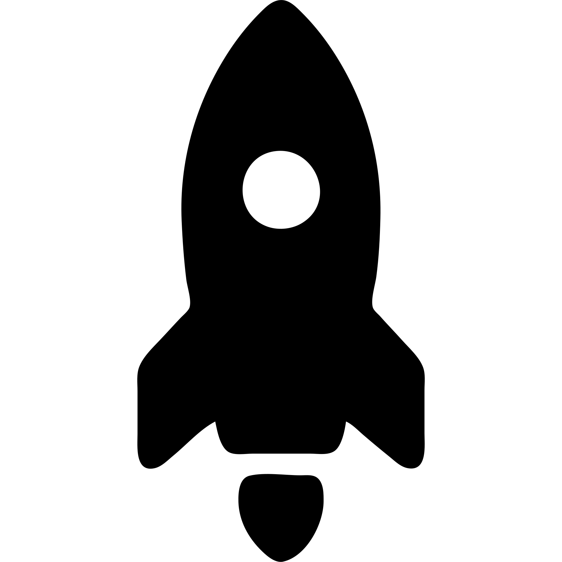 solid filled icon of a rocket emoji
