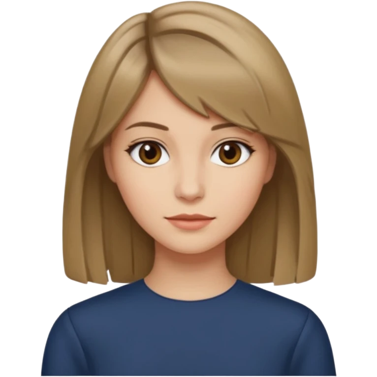 włosy za ramiona grzywka taka na boki i na środku przedziałek i ciemne blond emoji