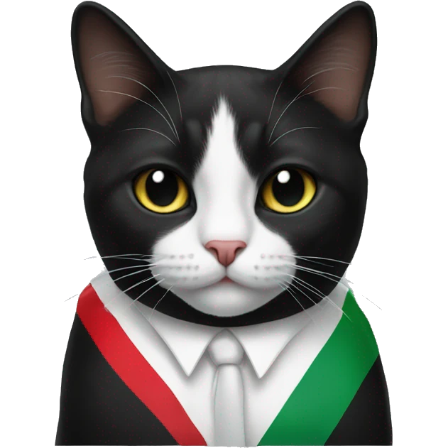 Tuxedo cat with Palestine flag emoji