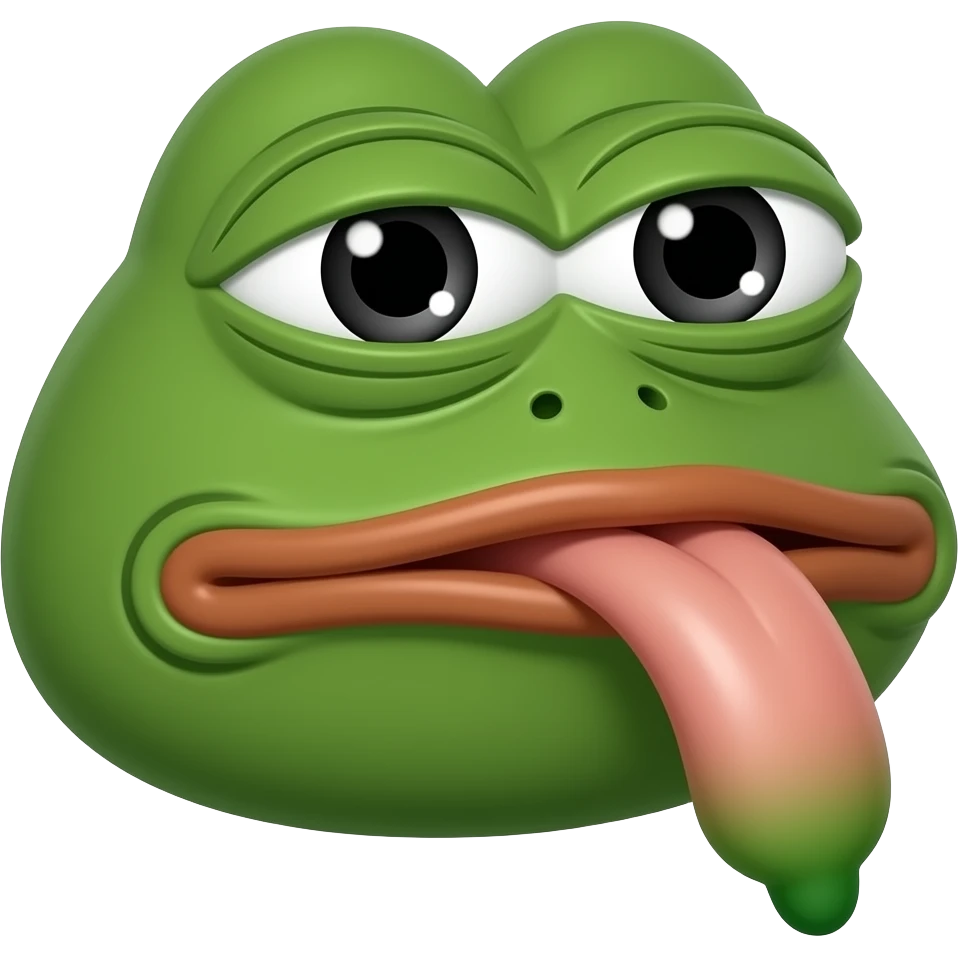 pepe the frog meme face replaced with a penis and balls green penis green tip realistic penis dick pepe meme emoji