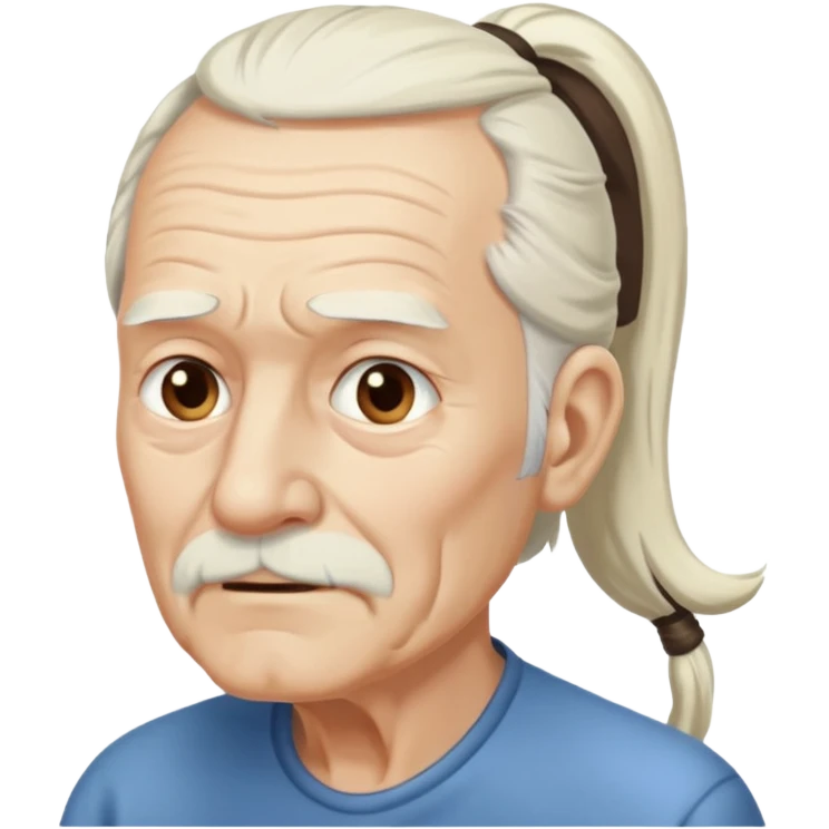 Old man with long white pony tail emoji