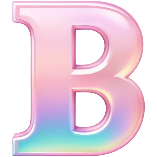Iridescent pastel pink Font setting icon with letter E emoji
