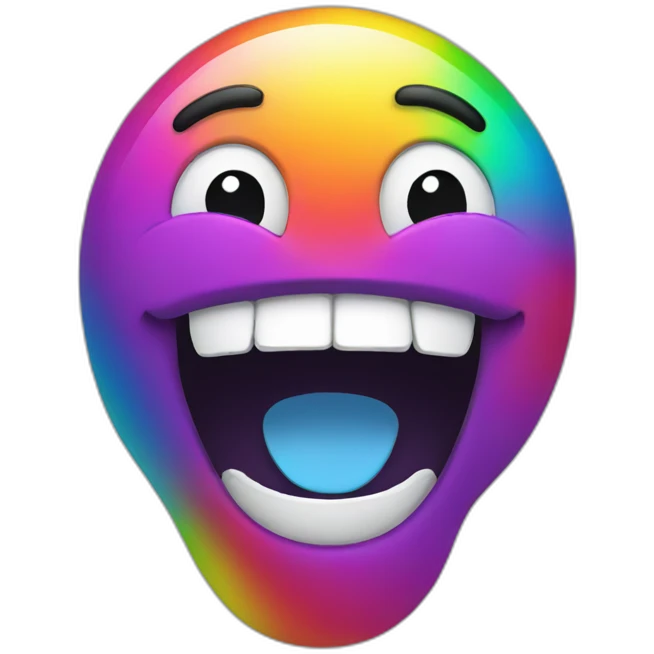 Rainbow laughing emoji
