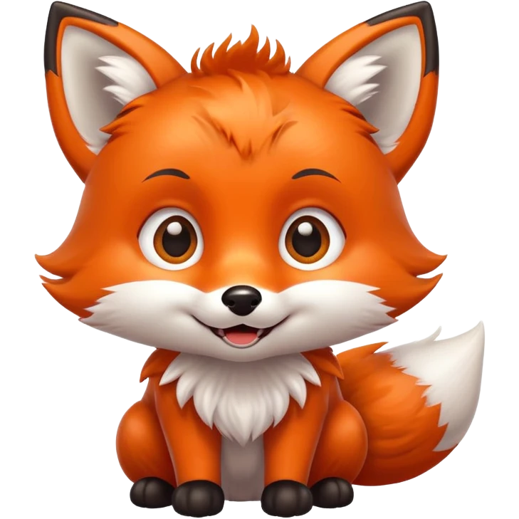 happy fox kid avatar with big eyes emoji