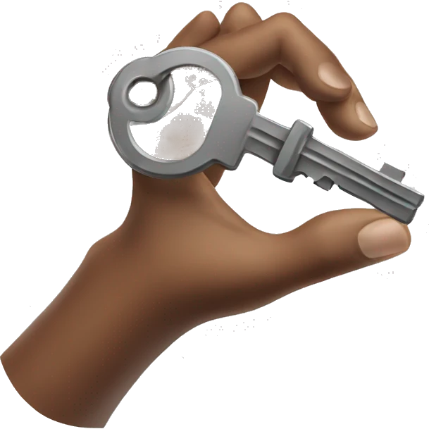 a hand holding a key  emoji