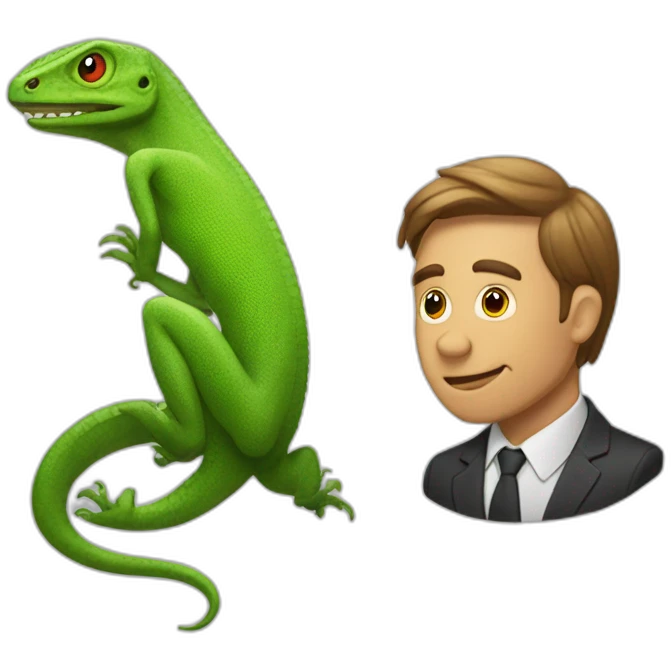 Lizard versus man emoji