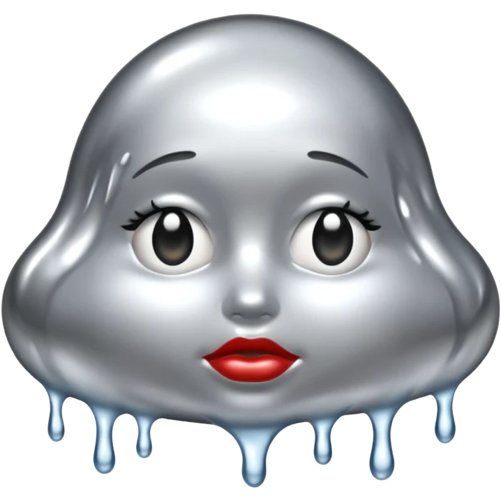 wet chrome surface, silver liquid shine, intimate erotic mood emoji ...
