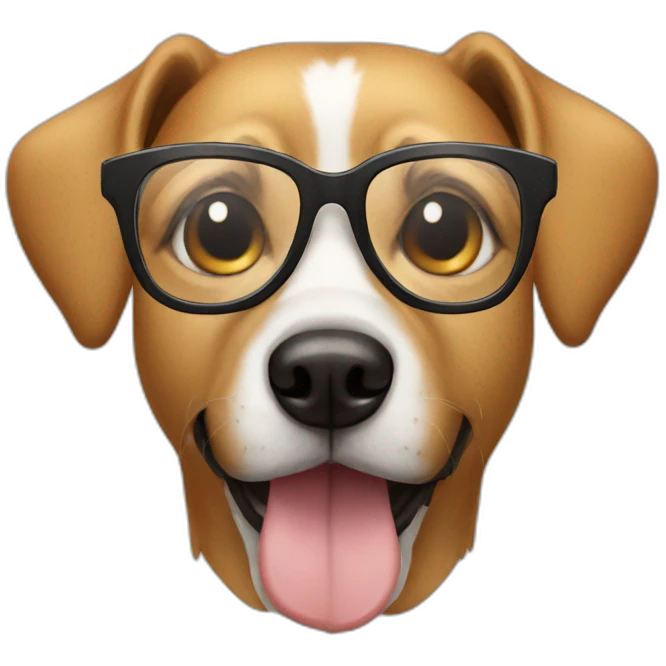 Dog wearing glasses emoji