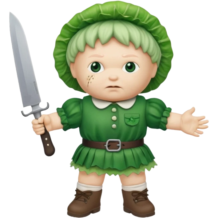 Evil cabbage patch doll with knife  emoji