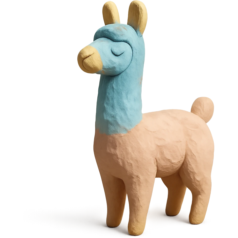 llama in claymation style with pastel colors emoji