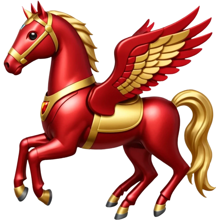 Pegasus horse with Ironman armor  emoji