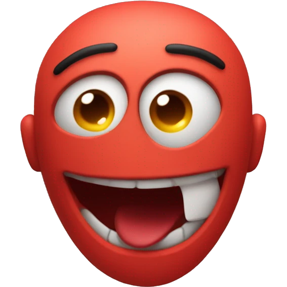 A red ❤️ emoji with eyes and a mouth, looking tipsy, with a wobbly expression as if drunk, surrounded by a soft, blurred background emoji