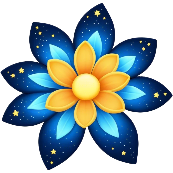 Stars in the night sky making shape of flower emoji