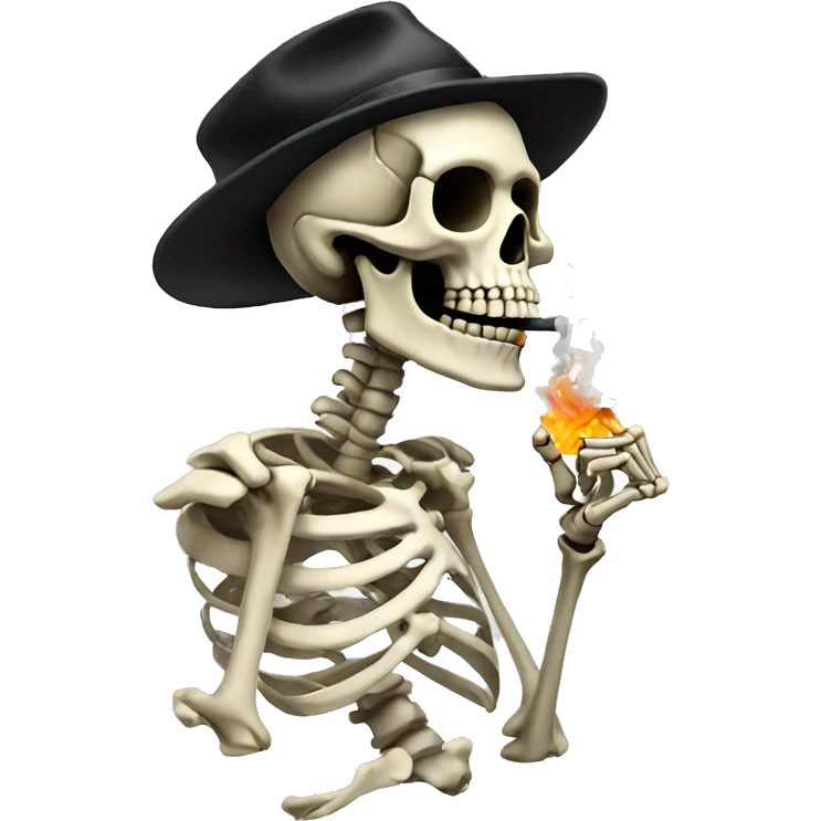 Skeleton smoking a cigarette  emoji