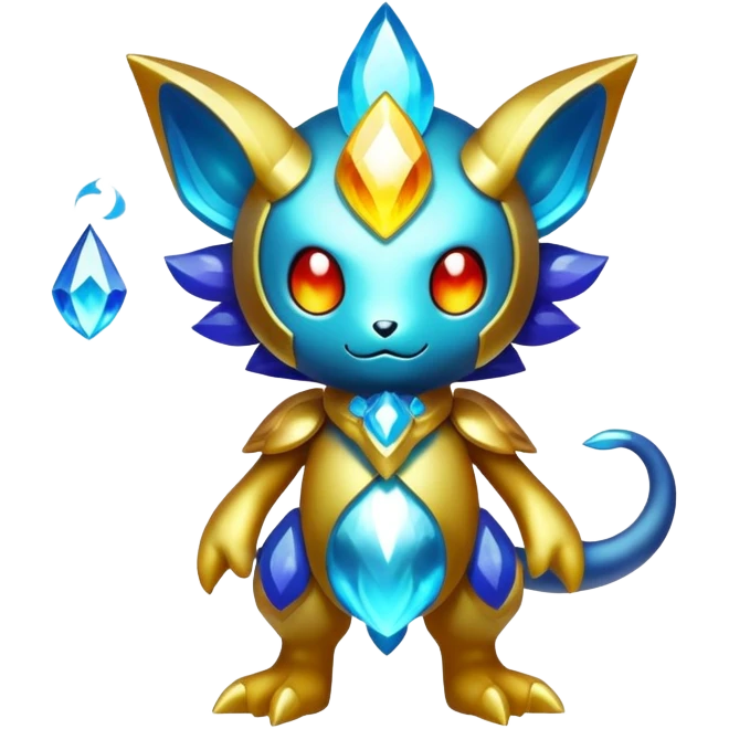 Shiny colorful fantasy elemental Digimon-Pokémon-Fakémon full body emoji