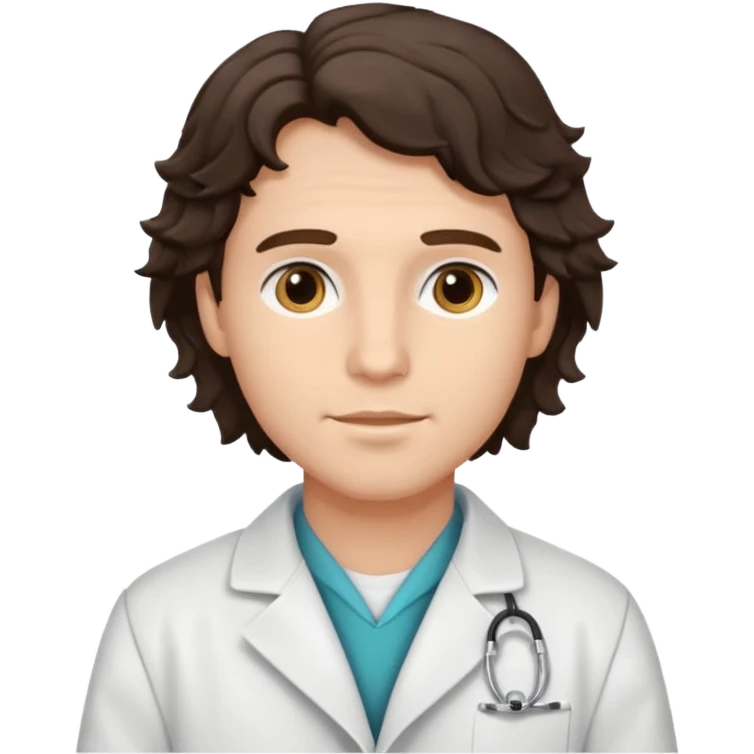 male dark brunette wavy hair vet emoji