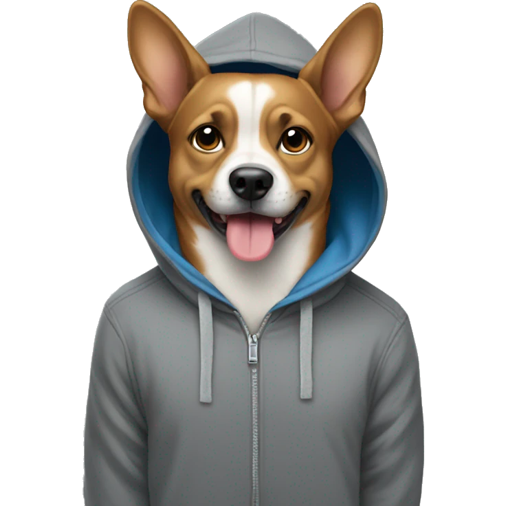 Dog wearing hoodie emoji
