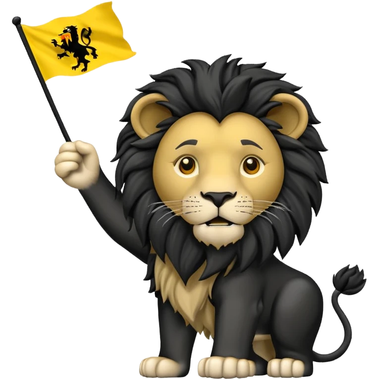 Drapeau flandres lion noir sur fond jaune  emoji