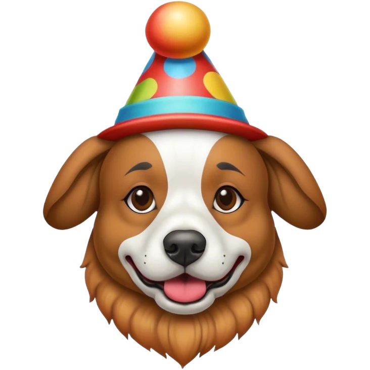 dog with clown hat emoji