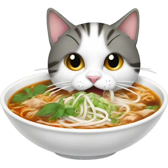 Cat eating pho emoji