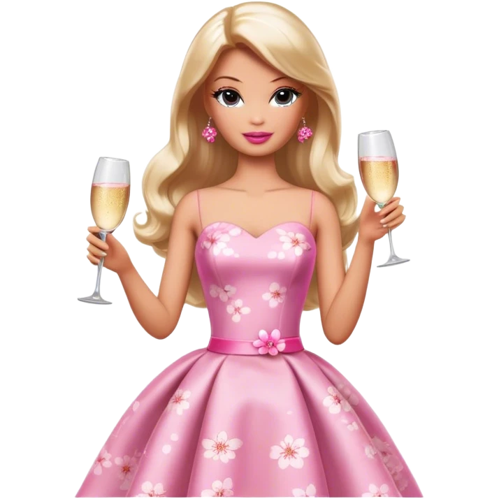 barbie with champagne,Cherry blossom emoji