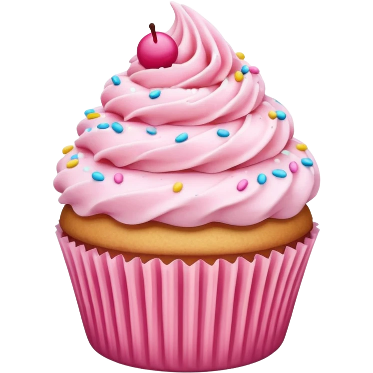 Cupcake with pink icing emoji