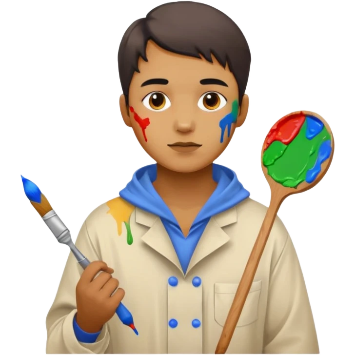 Painter with Paint Stained Face emoji