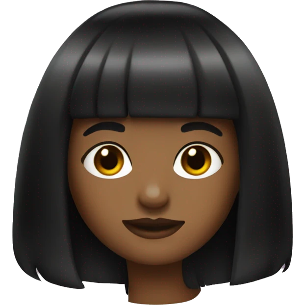 Girl with black curtain bangs emoji