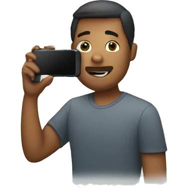 man recording with phone camera emoji