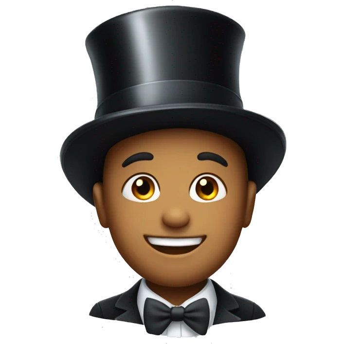 smiling boy in top hat emoji