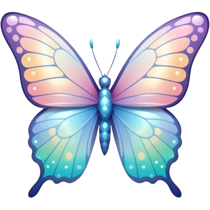 white pale pastel ombre sparkly butterfly with more bright obvious sparkles everywhere emoji