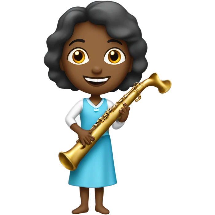 Fille qui joue de la flûte  emoji